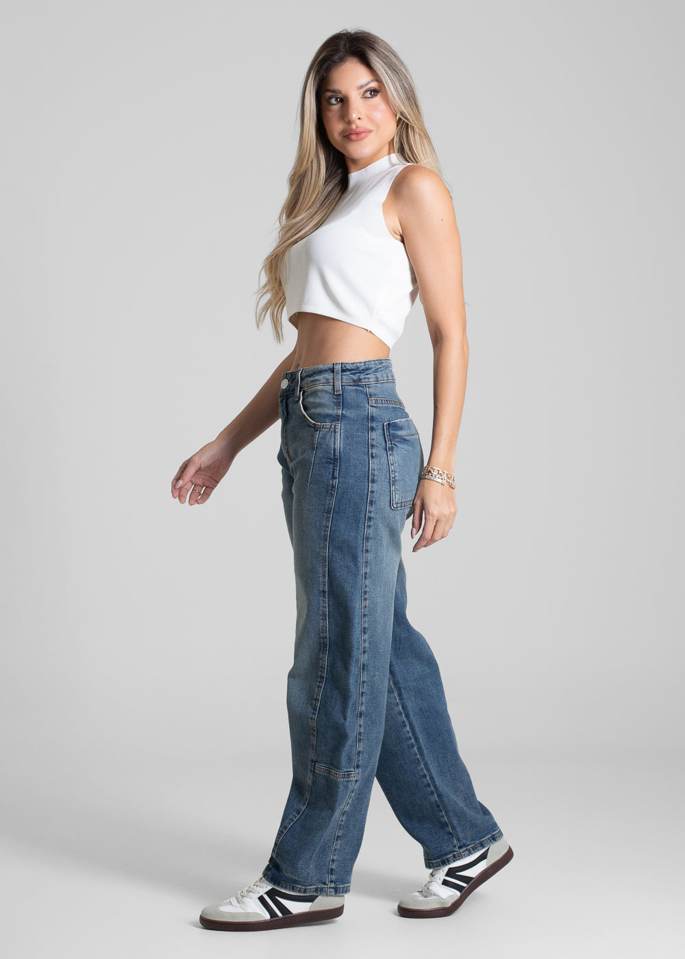 Calça Jeans Sawary Barrel - 282582 AZUL