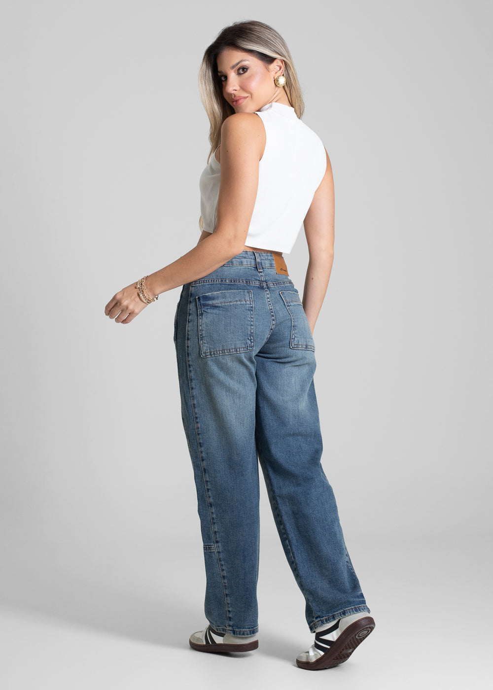 Calça Jeans Sawary Barrel - 282582 AZUL