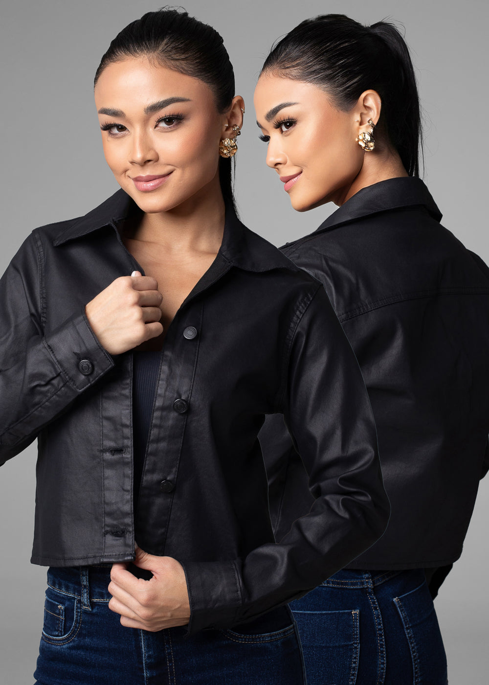 Jaqueta Resinada Sawary - 282588 PRETO