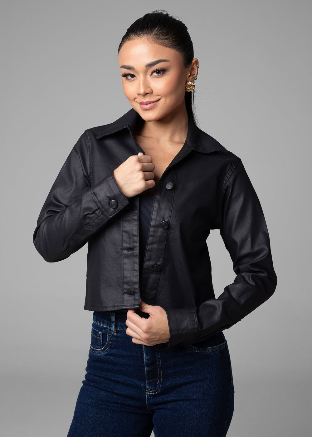 Jaqueta Resinada Sawary - 282588 PRETO