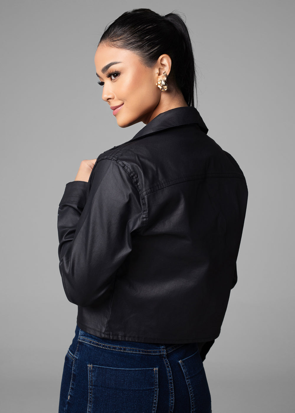 Jaqueta Resinada Sawary - 282588 PRETO