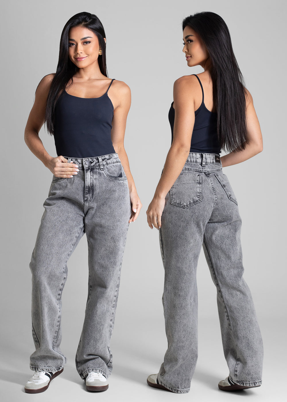 Calça Jeans Sawary Reta Petit - 282590 PRETO