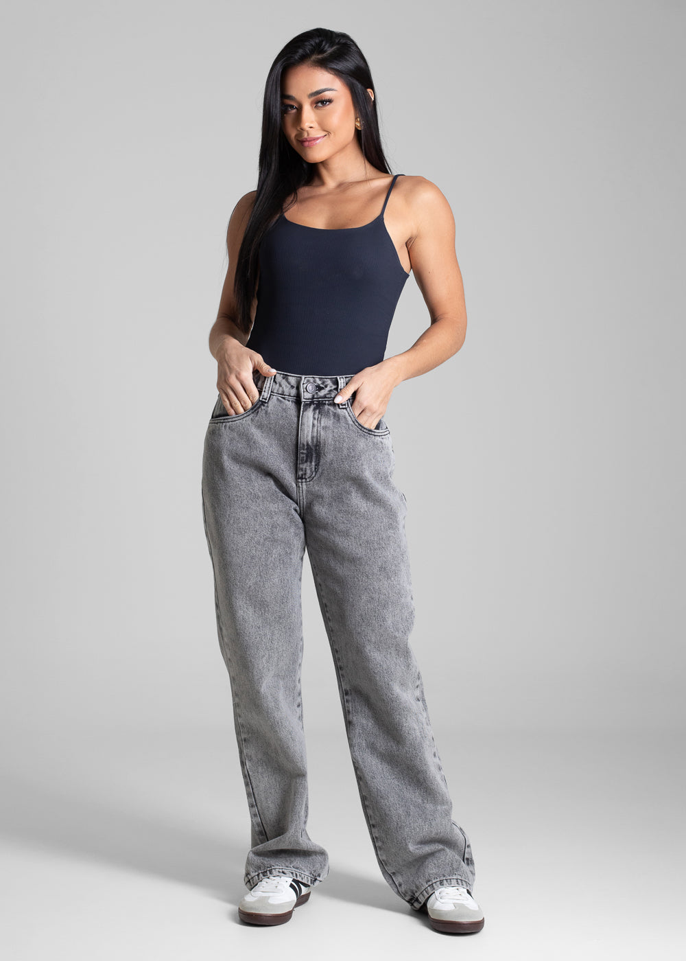 Calça Jeans Sawary Reta Petit - 282590 PRETO