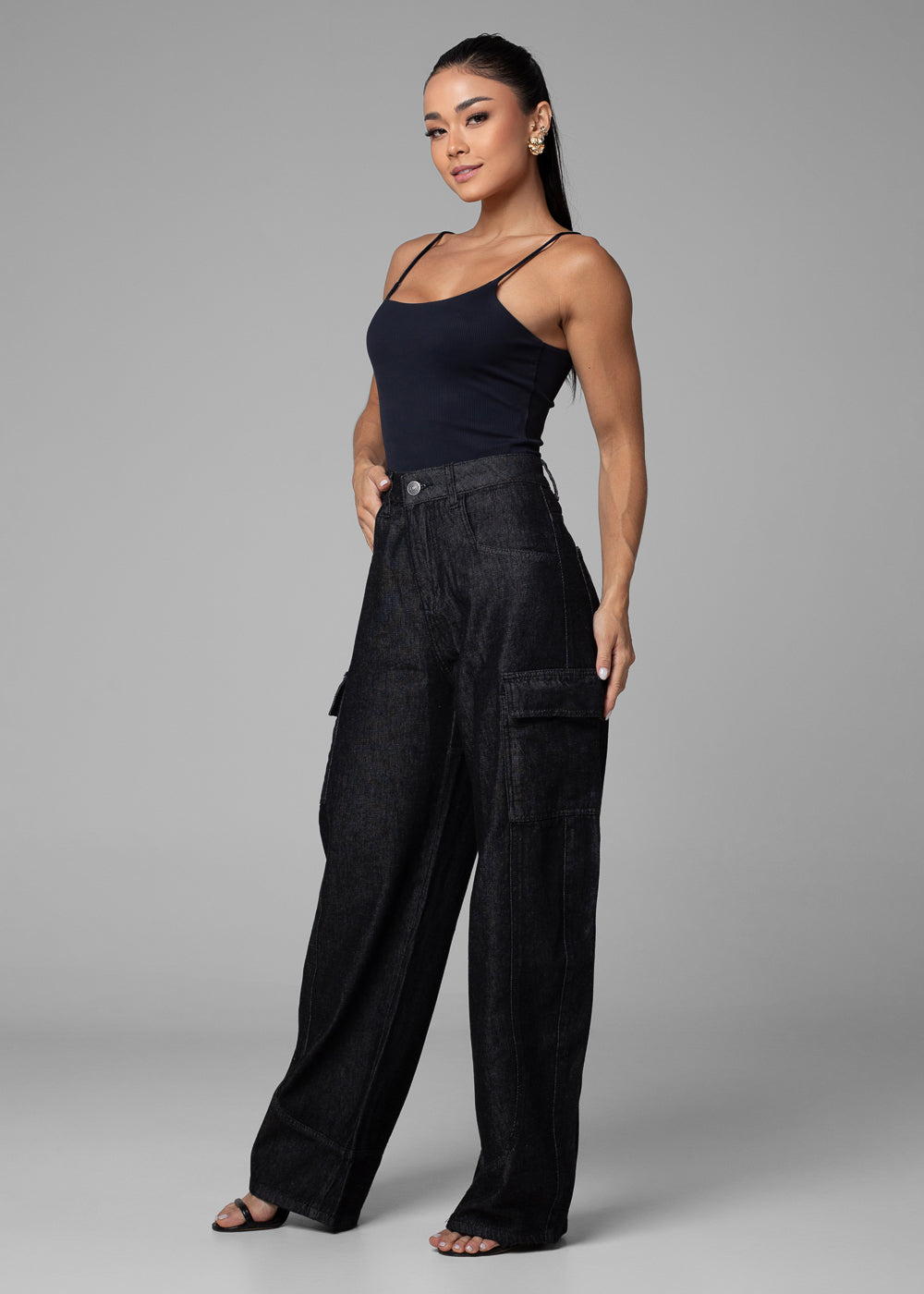Calça Jeans Sawary Balloon - 282606 PRETO