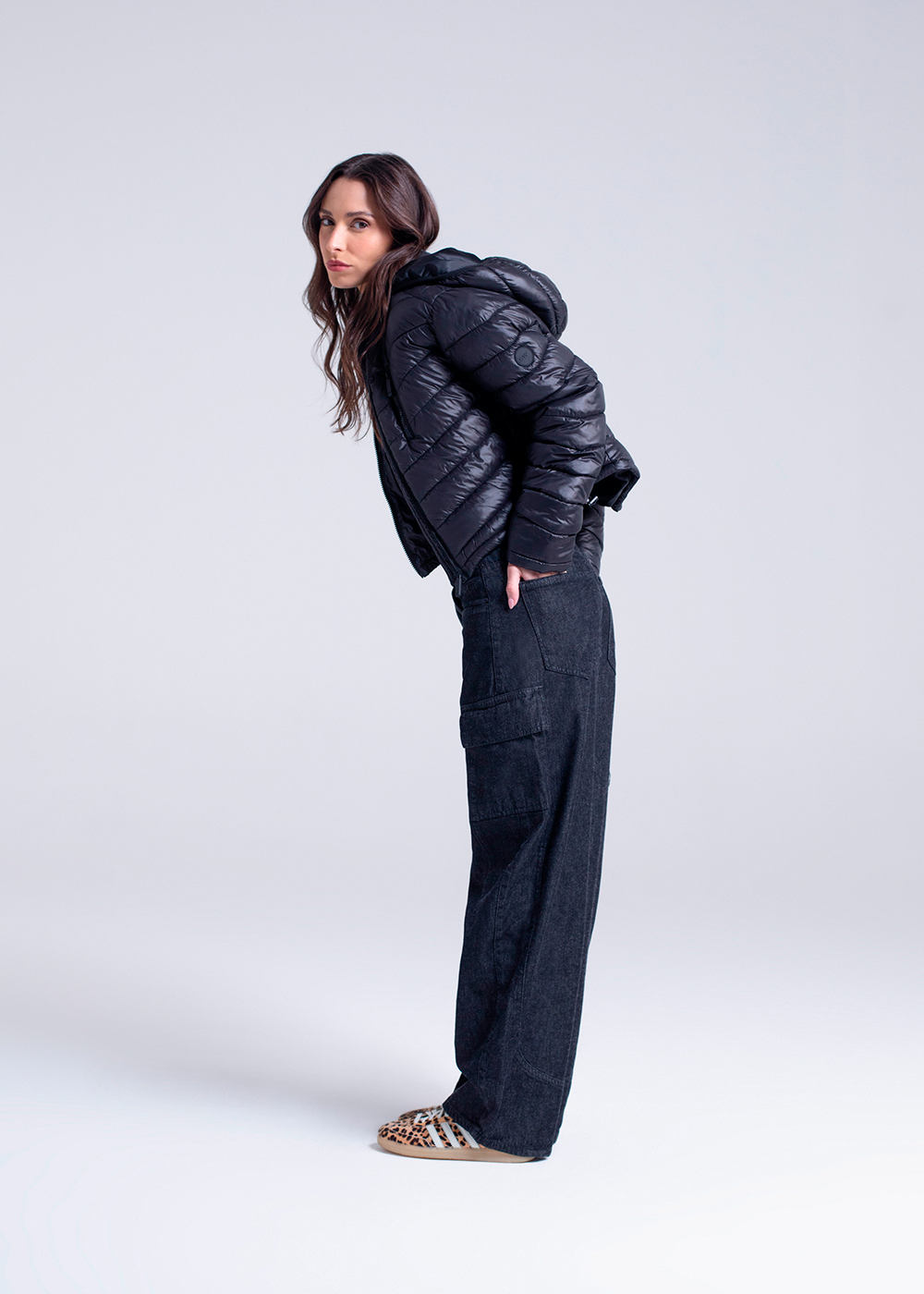 Calça Jeans Sawary Balloon Cargo - 282606 PRETO
