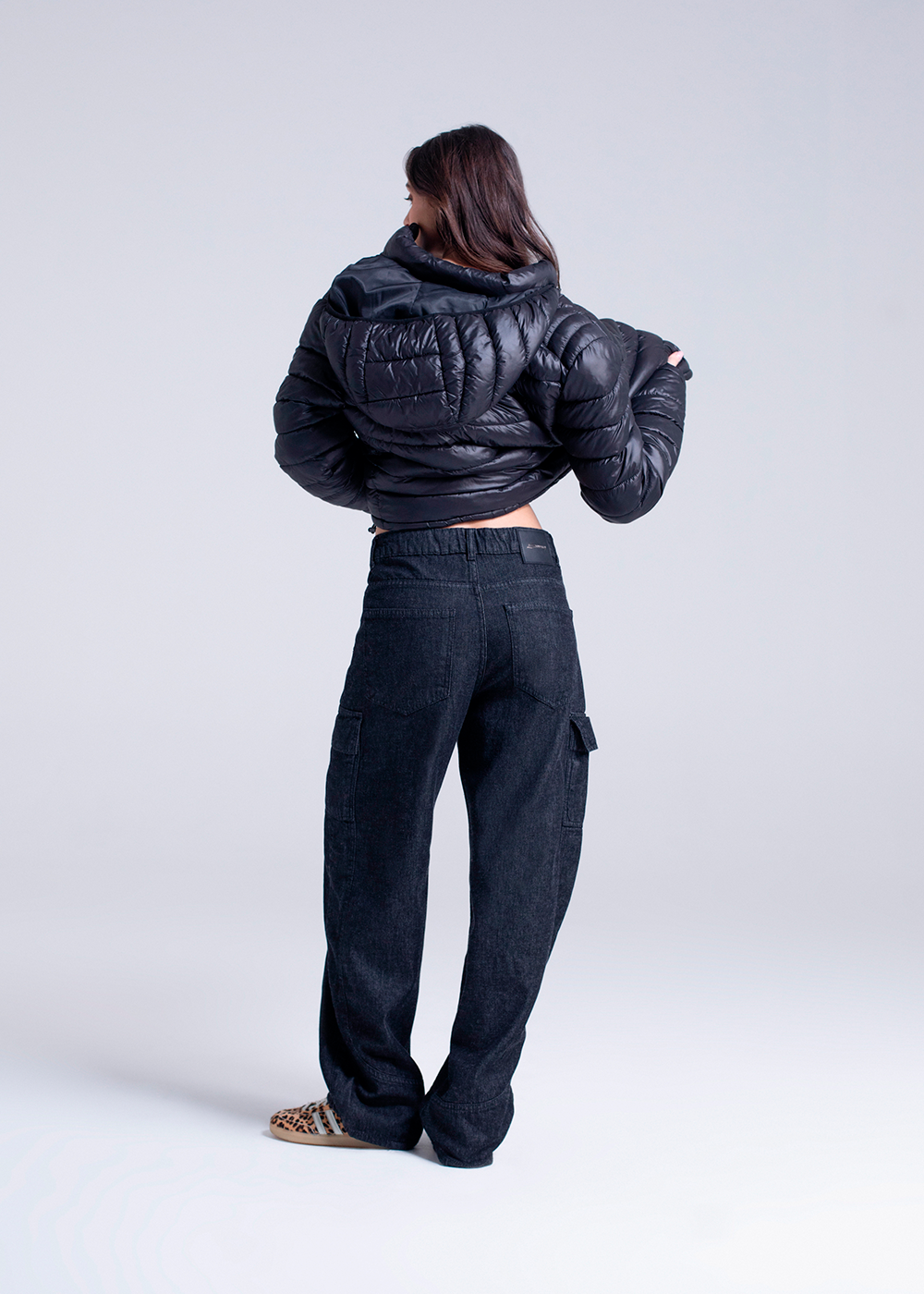 Calça Jeans Sawary Balloon Cargo - 282606 PRETO