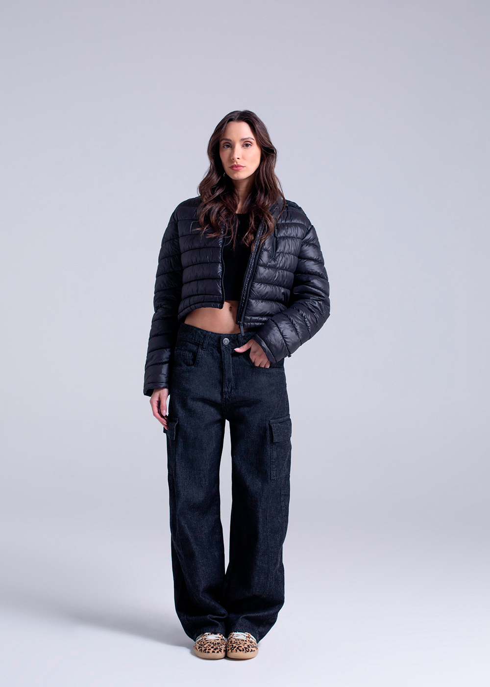Calça Jeans Sawary Balloon Cargo - 282606 PRETO