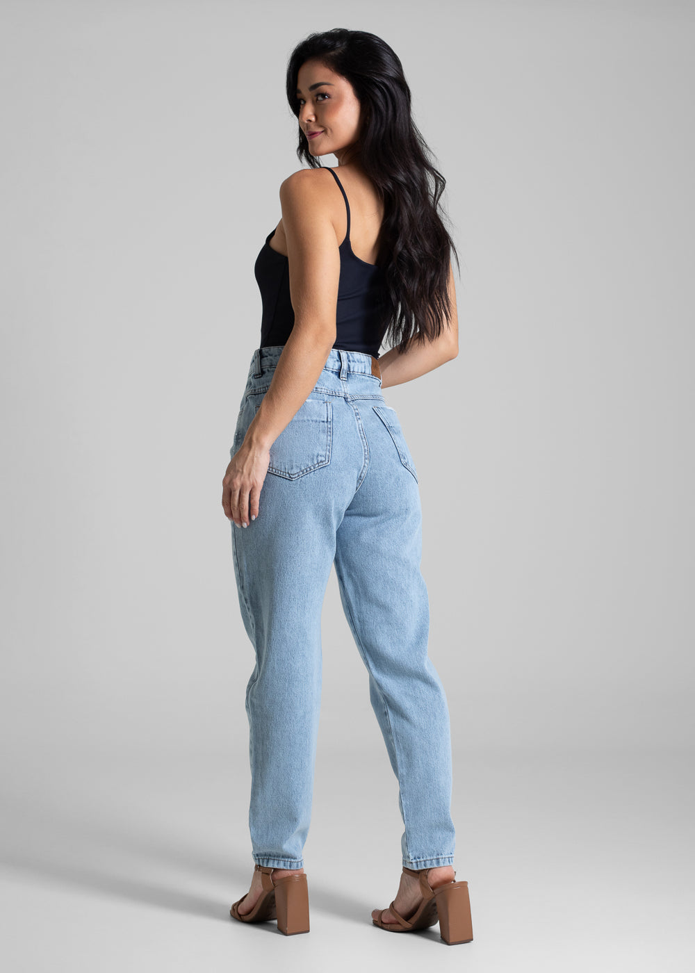 Calça Jeans Sawary Mom Brilho - 282607 AZUL