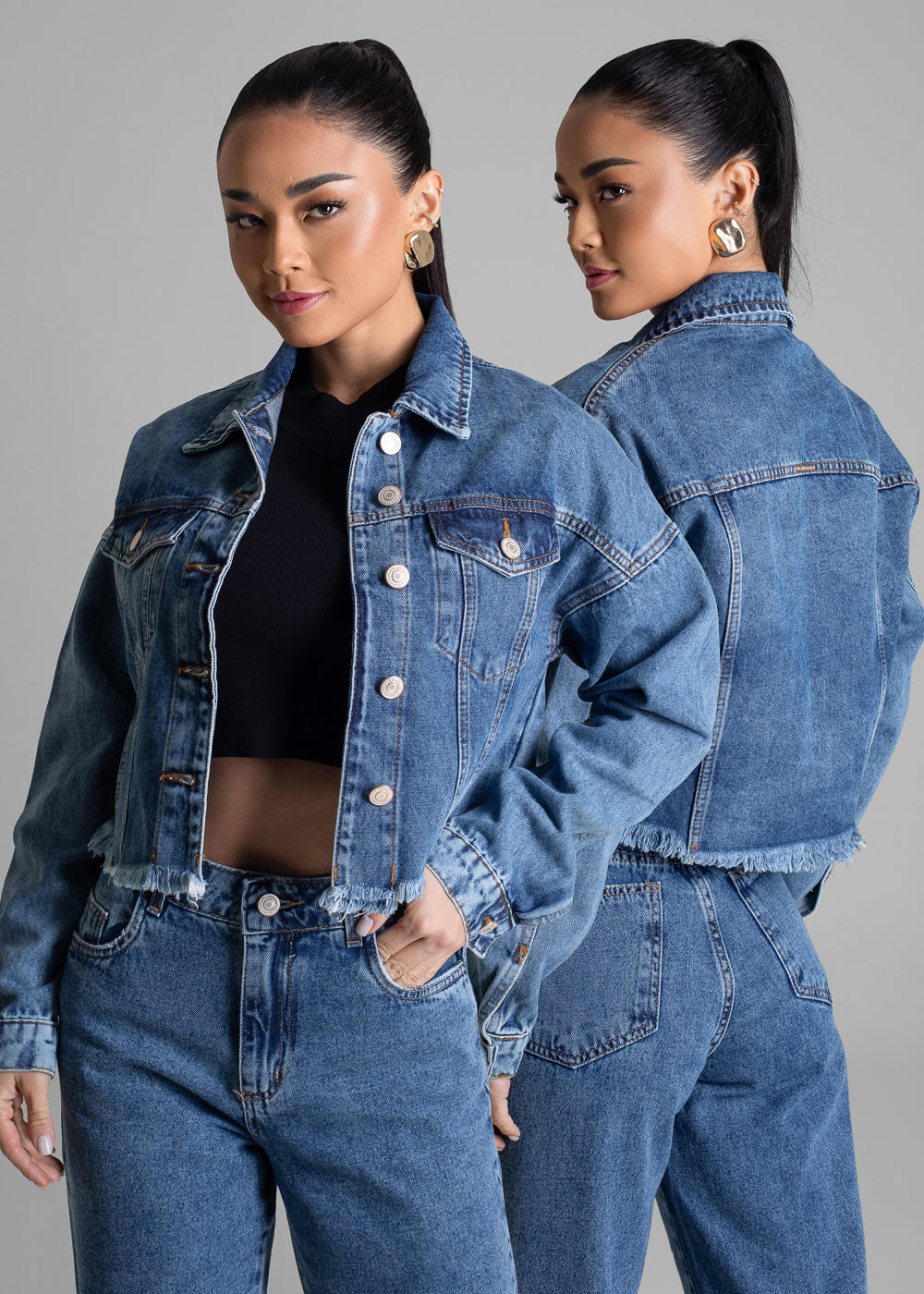 Jaqueta Jeans Sawary - 282608 AZUL