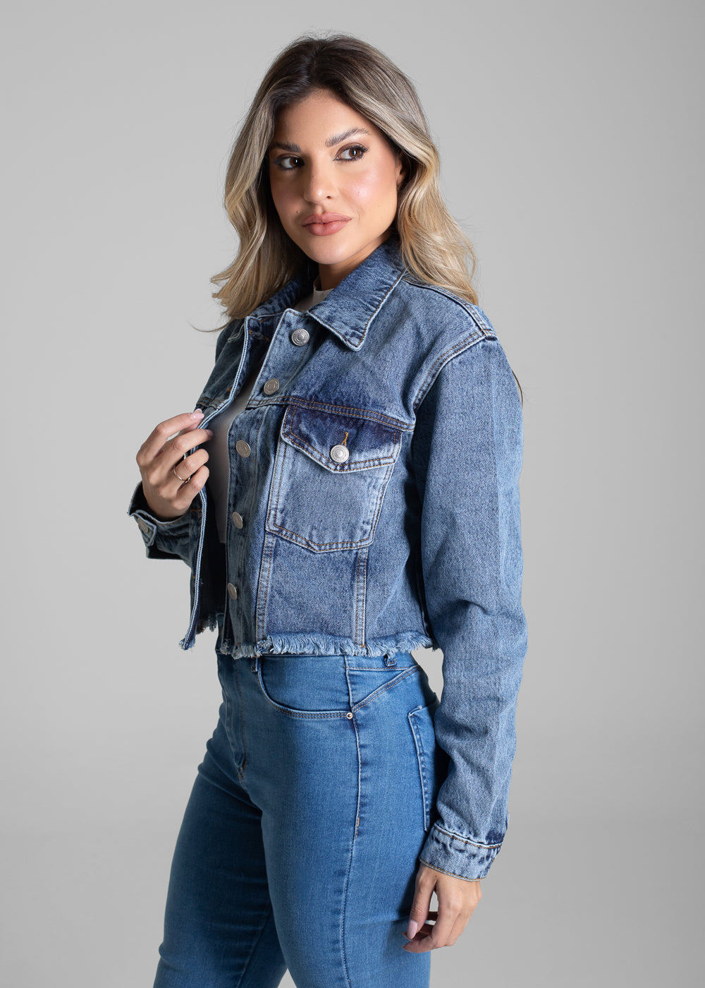 Jaqueta Jeans Sawary - 282609 AZUL