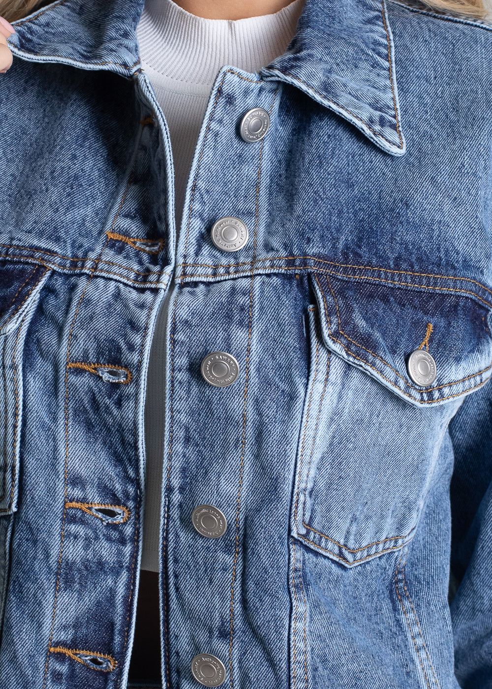Jaqueta Jeans Sawary - 282609 AZUL