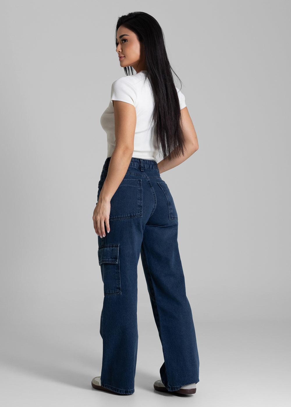 Calça Jeans Sawary Wide Leg Petit - 282616 PRETO