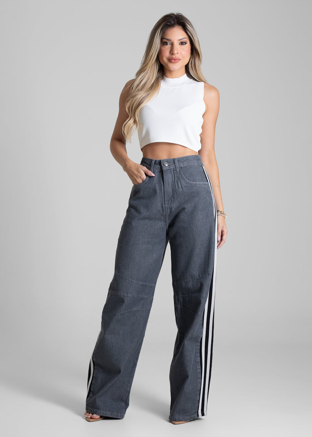 Calça Jeans Sawary Balloon - 282620 GRAY