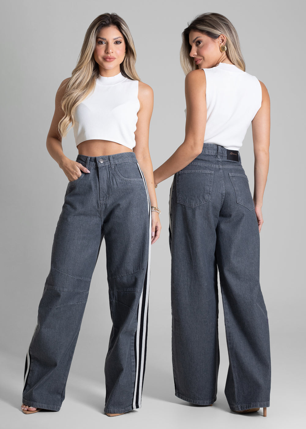 Calça Jeans Sawary Balloon - 282620 GRAY