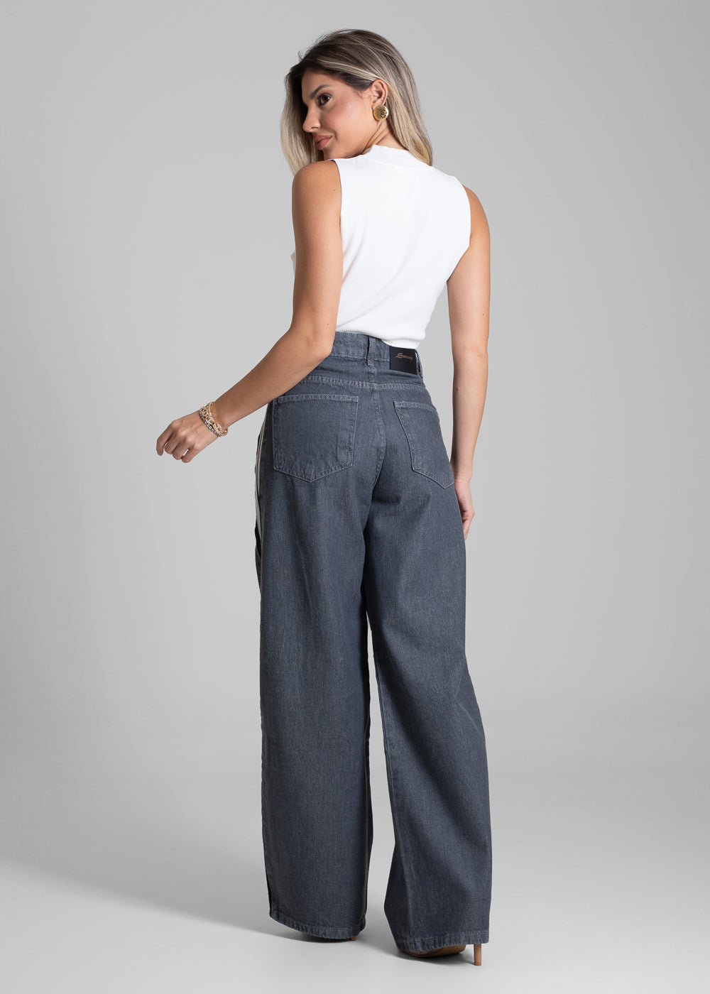 Calça Jeans Sawary Balloon - 282620 GRAY