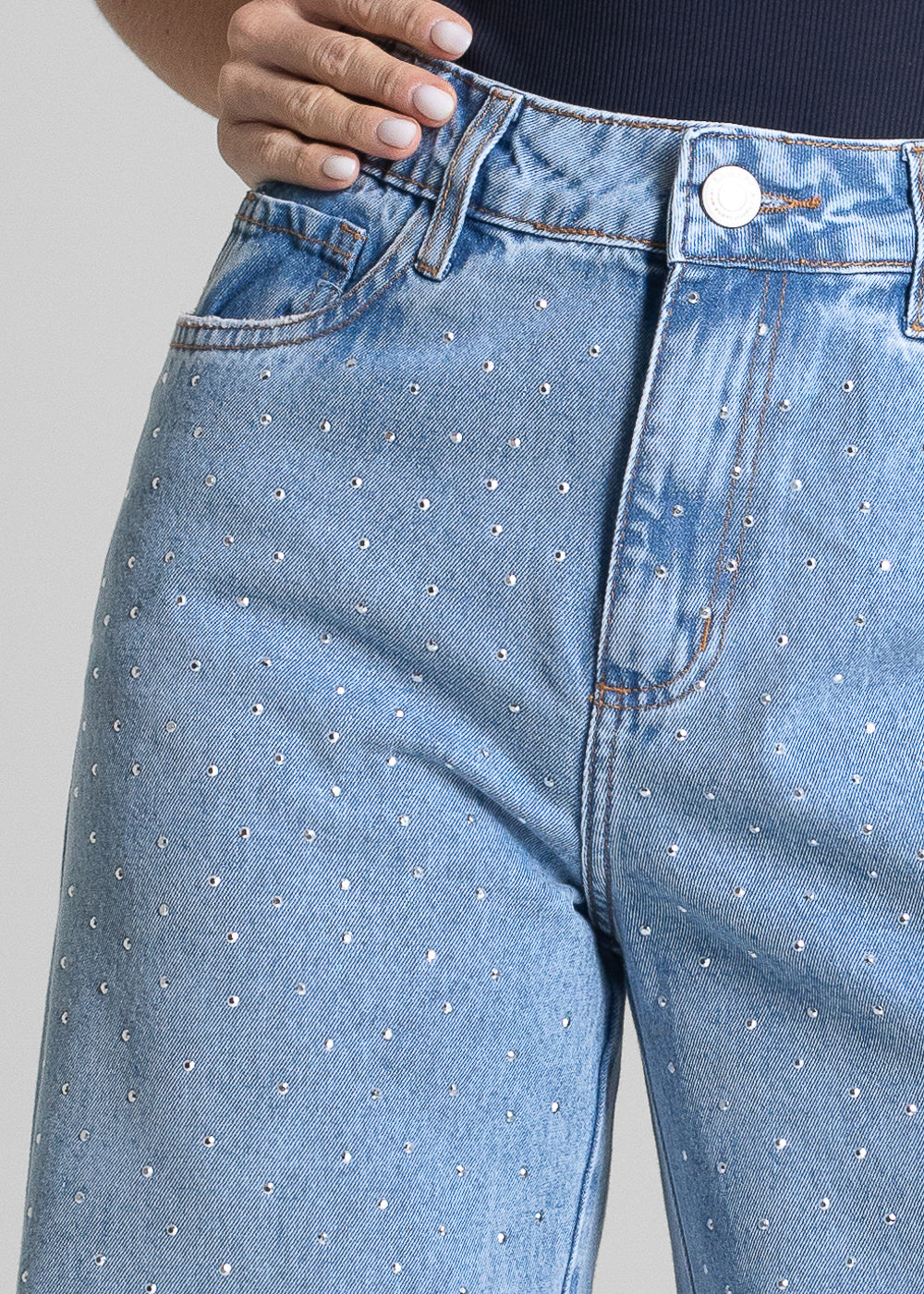 Calça Jeans Sawary Super Wide Leg - 282624 AZUL