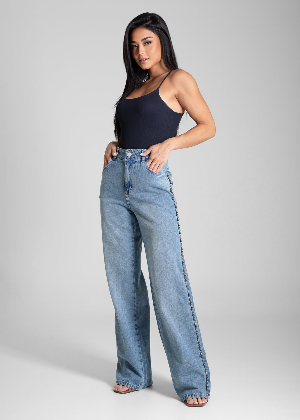 Calça Jeans Sawary Wide Leg - 282625 AZUL