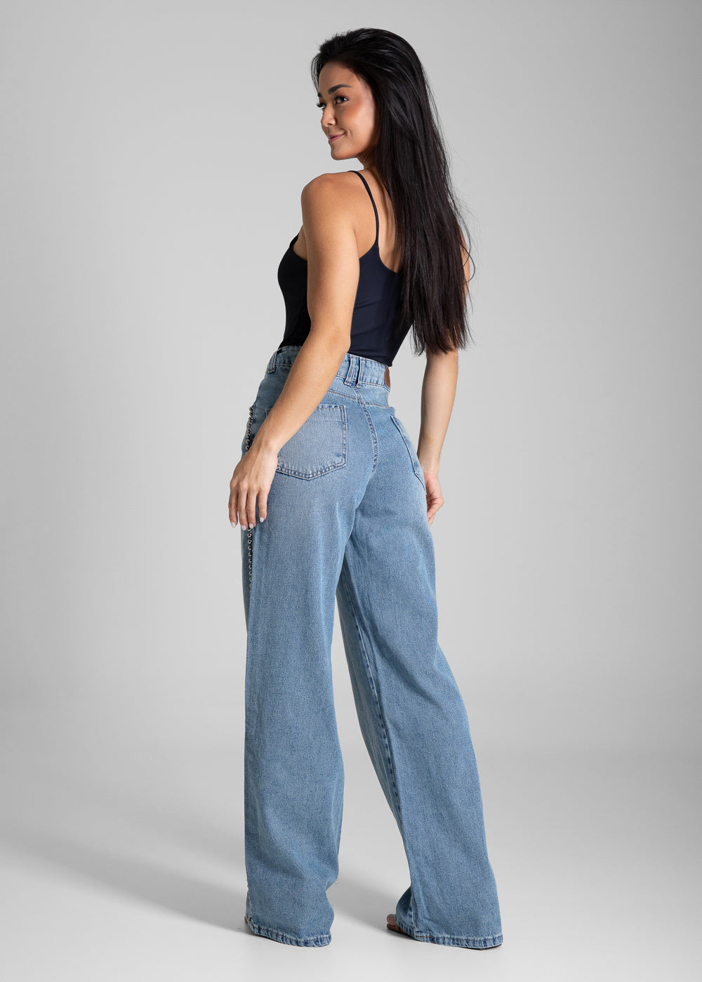 Calça Jeans Sawary Wide Leg - 282625 AZUL