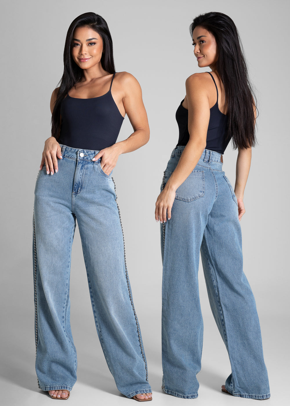 Calça Jeans Sawary Wide Leg - 282625 AZUL
