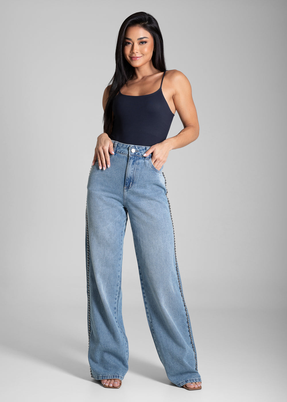 Calça Jeans Sawary Wide Leg - 282625 AZUL