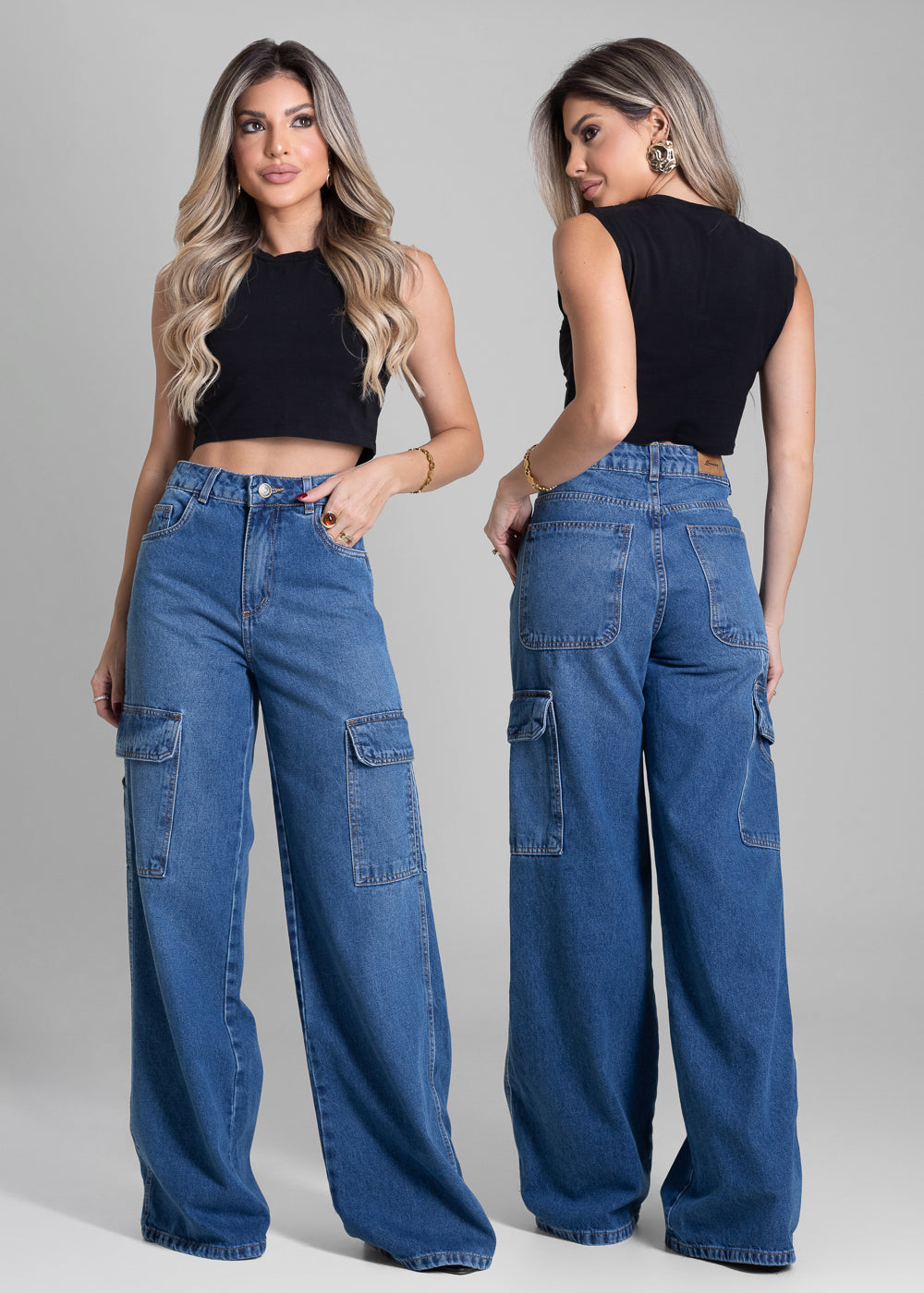 Calça Jeans Sawary Wide Leg - 282633 AZUL