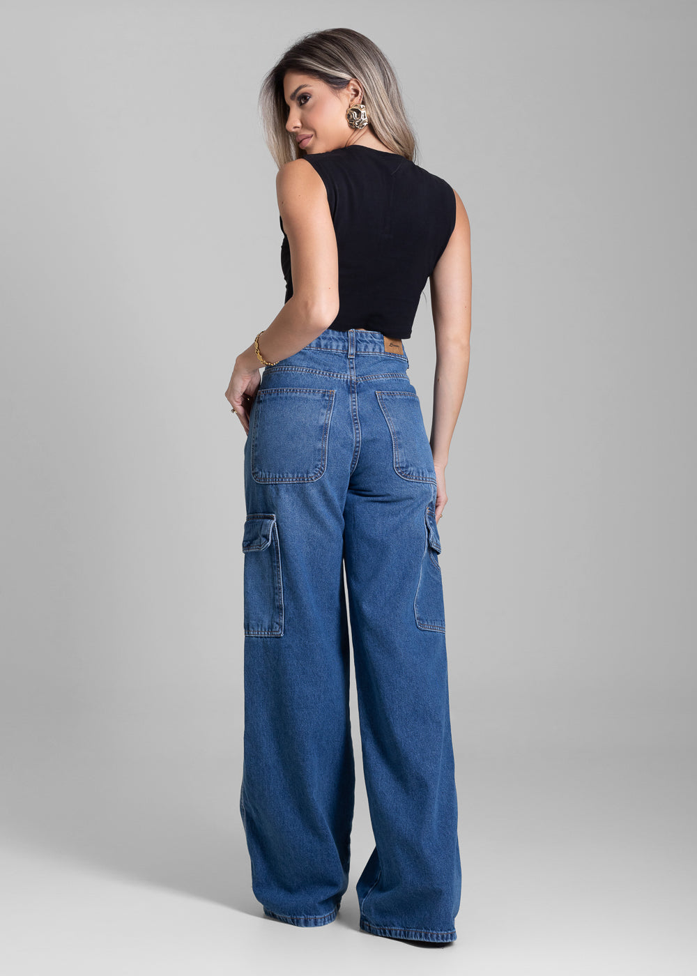 Calça Jeans Sawary Wide Leg - 282633 AZUL