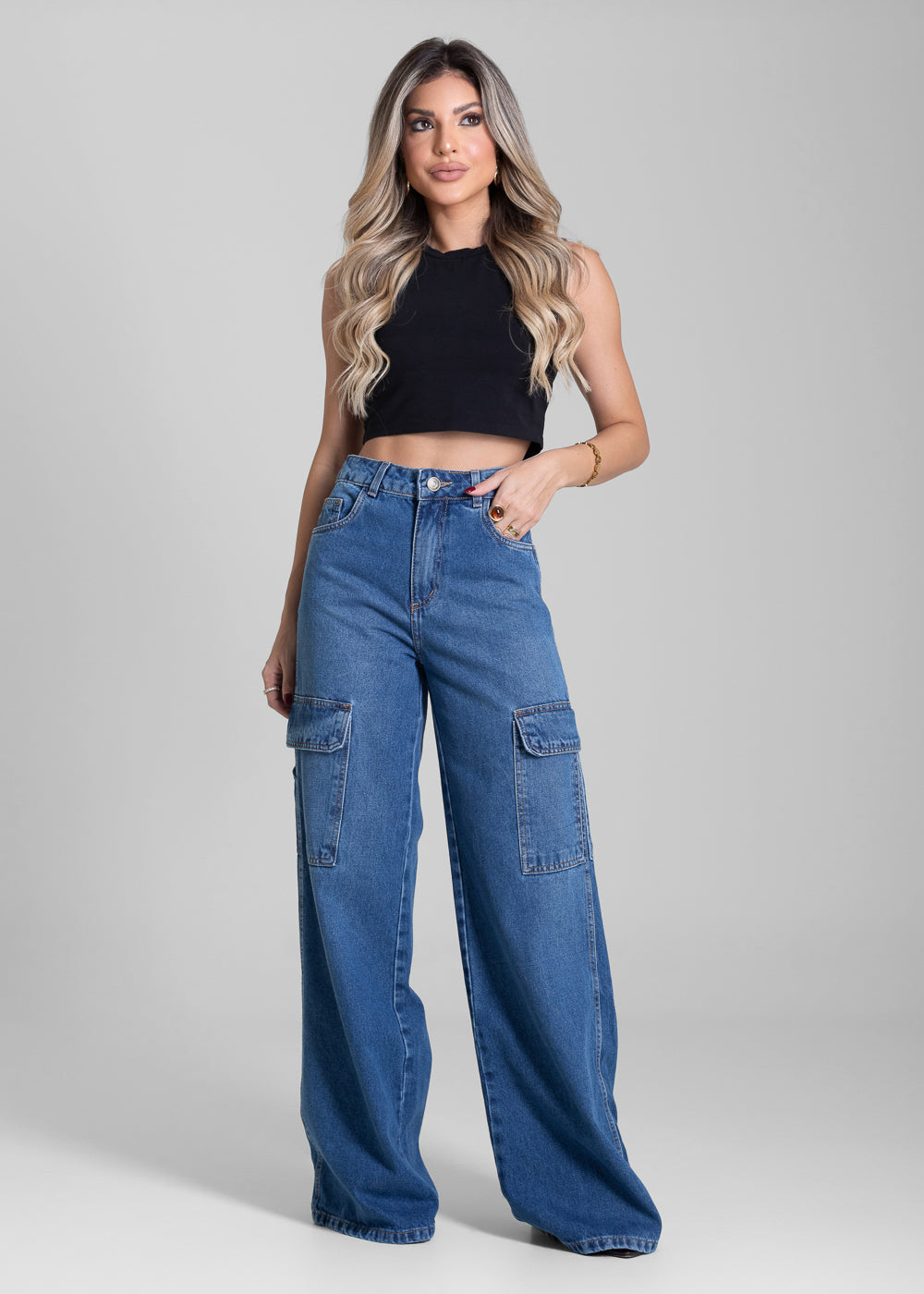 Calça Jeans Sawary Wide Leg - 282633 AZUL