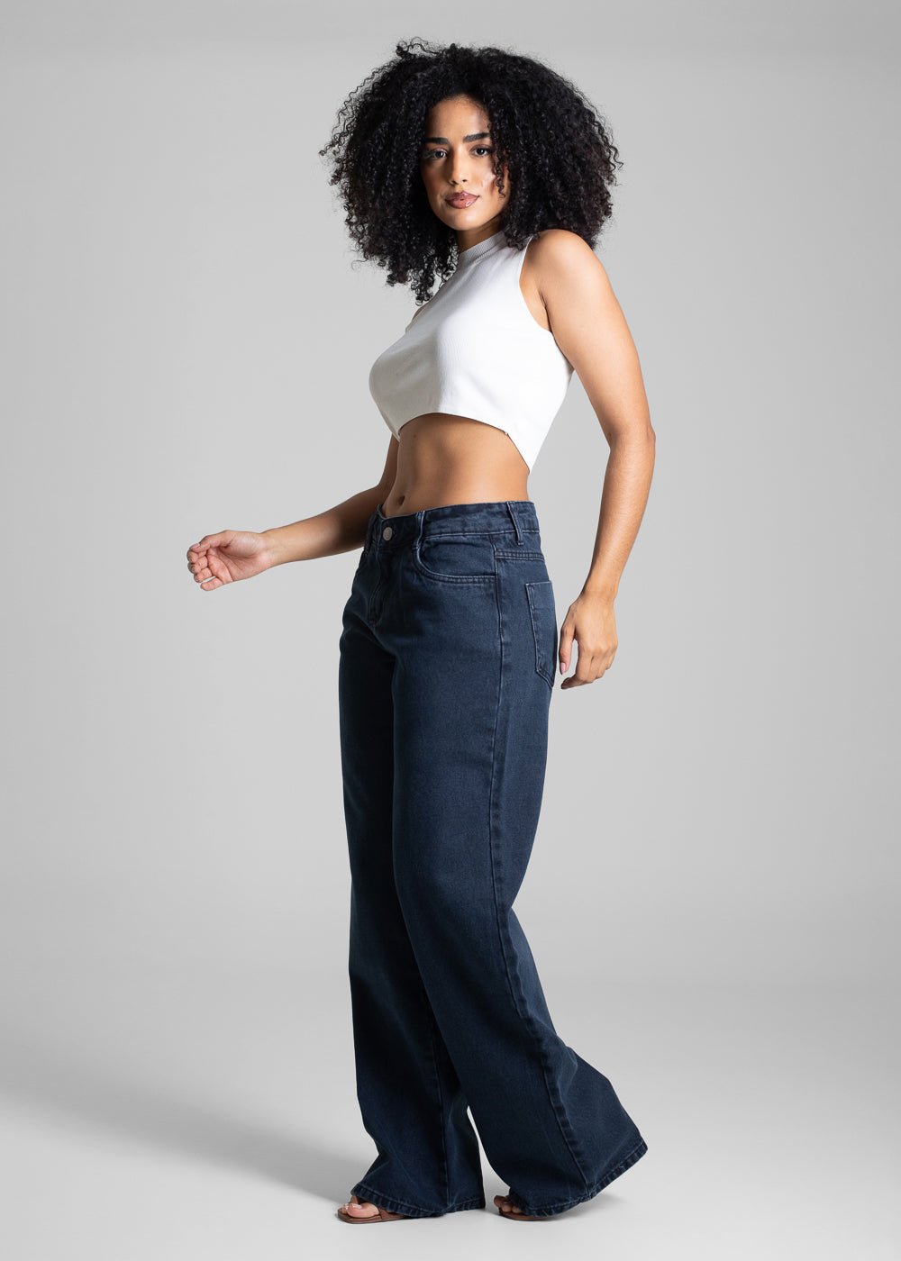 Calça Jeans Sawary Wide Leg - 282652 PRETO