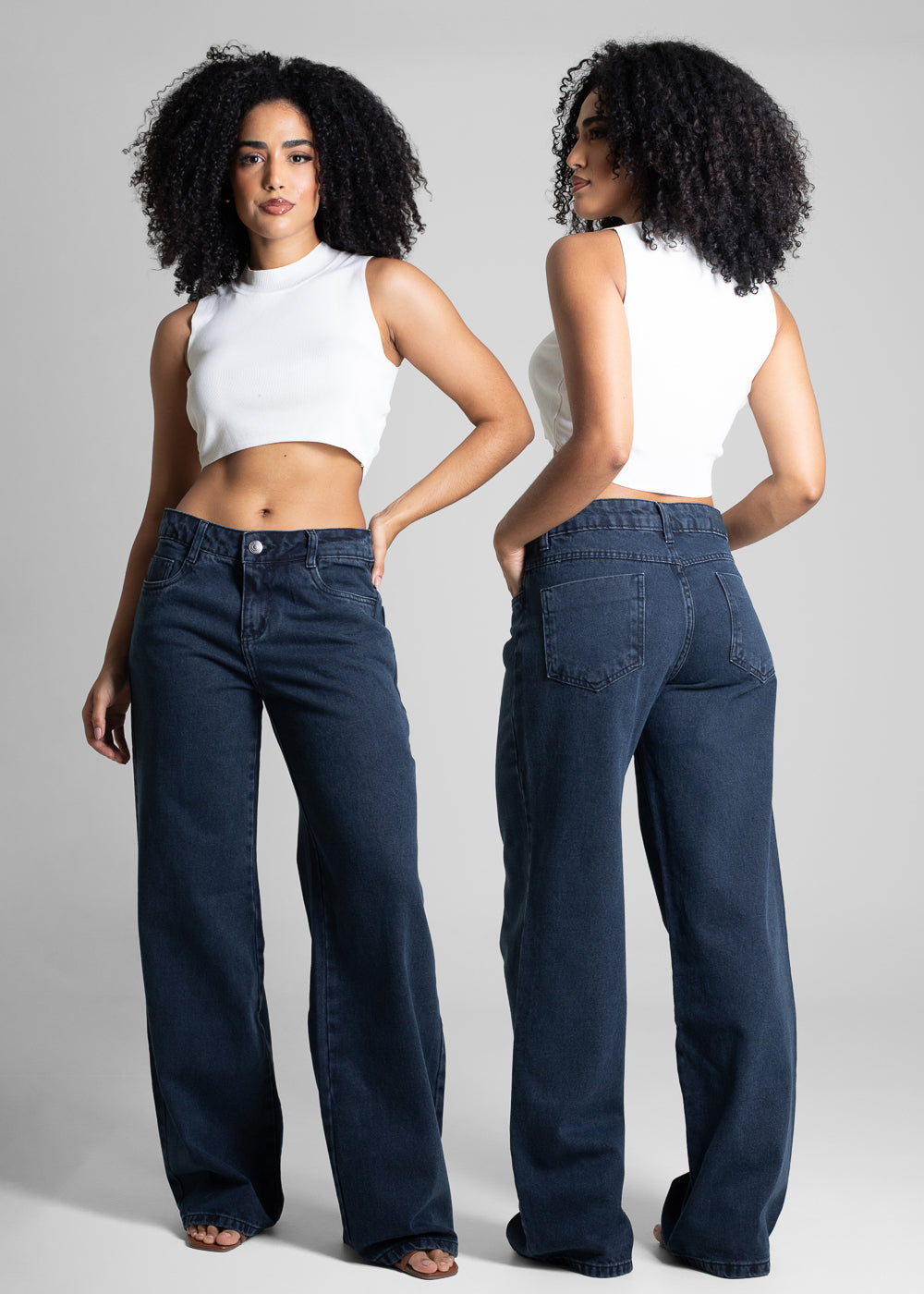 Calça Jeans Sawary Wide Leg - 282652 PRETO