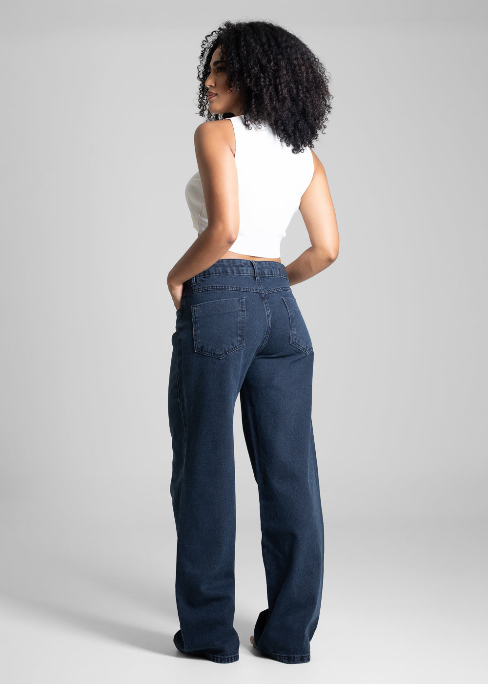 Calça Jeans Sawary Wide Leg - 282652 PRETO