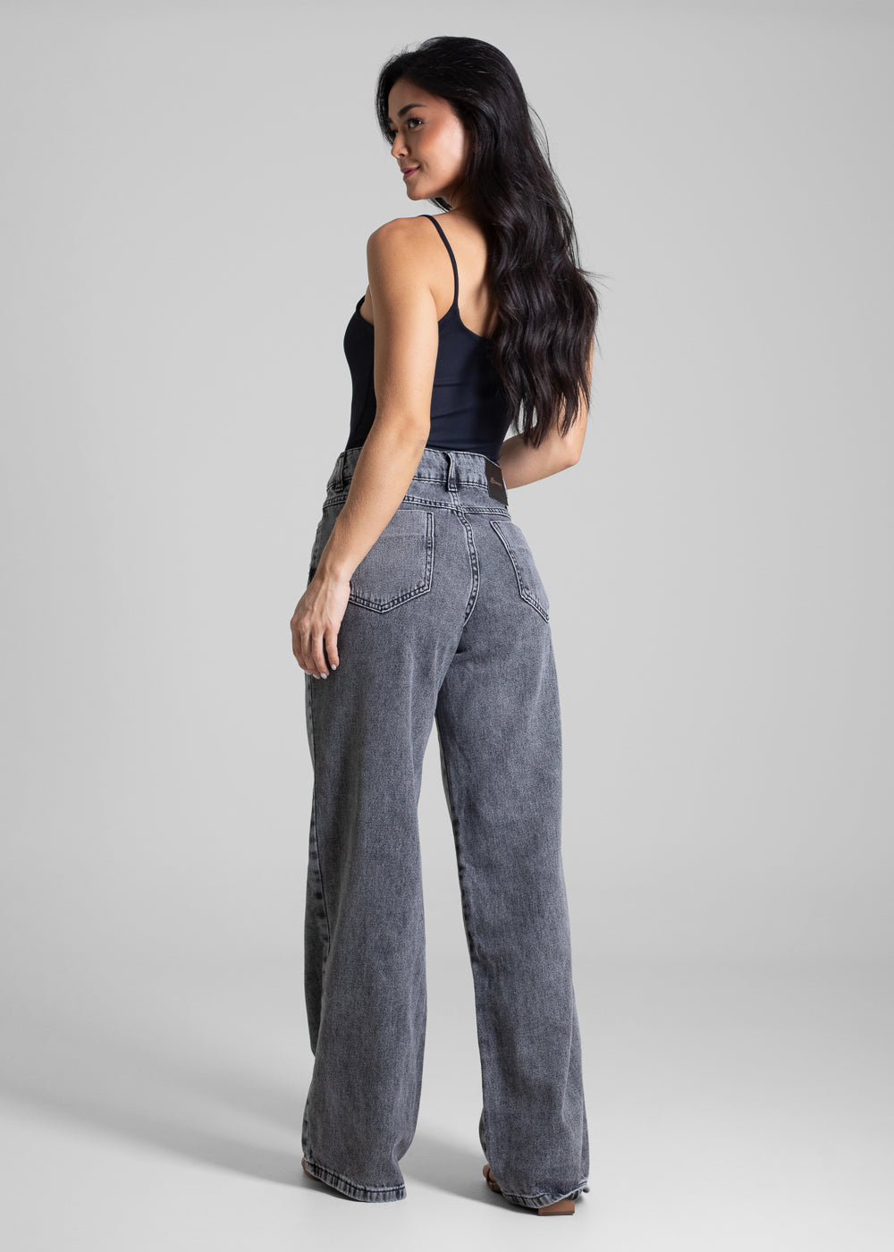 Calça Jeans Sawary Wide Leg - 282667 PRETO