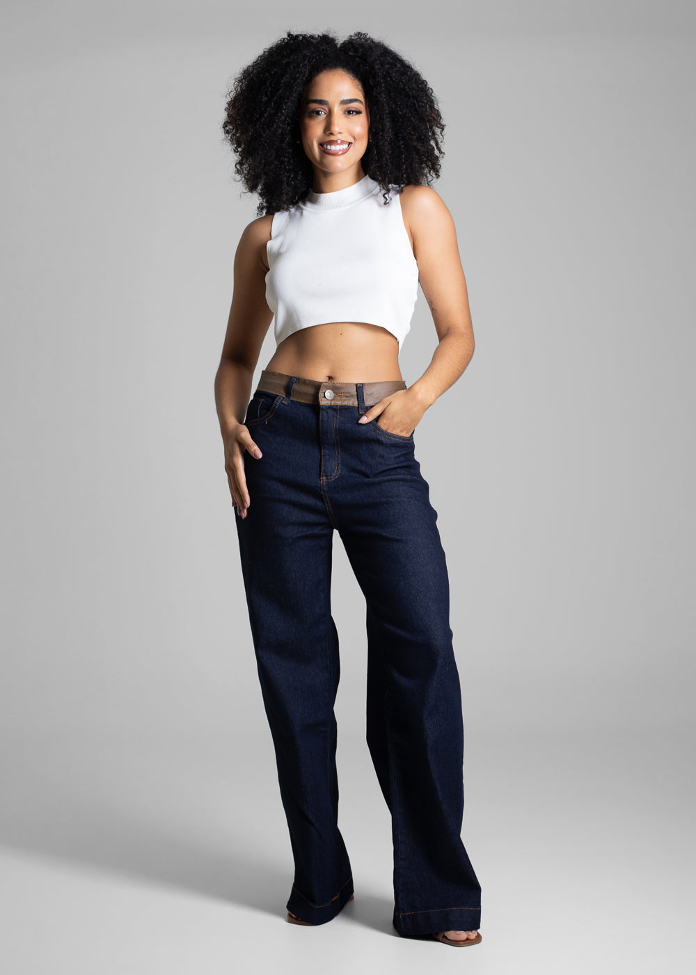 Calça Jeans Sawary Wide Leg Petit - 282668 AZUL