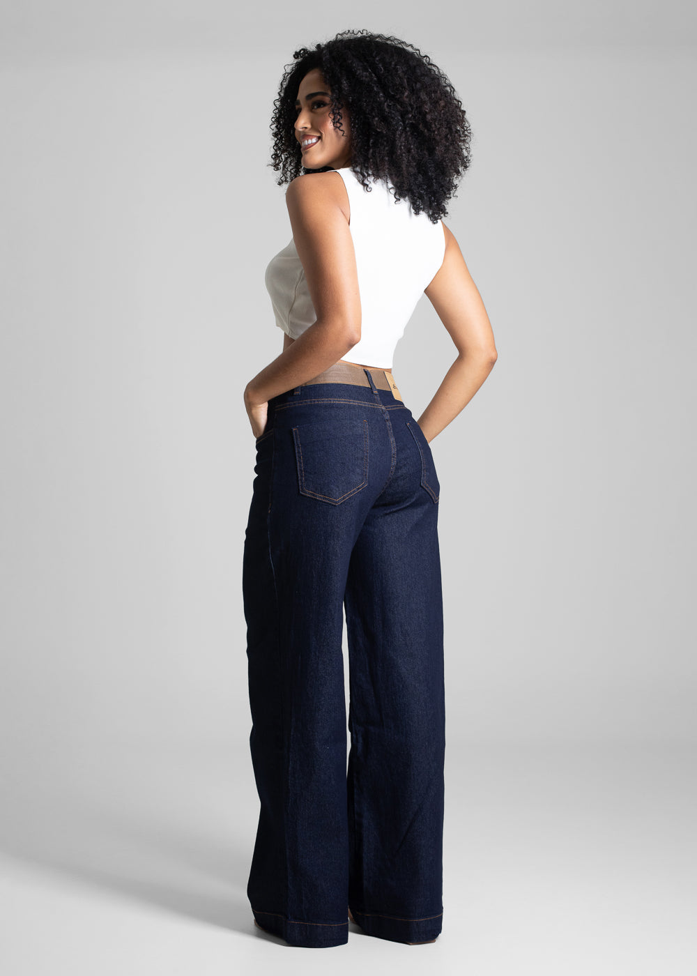 Calça Jeans Sawary Wide Leg Petit - 282668 AZUL