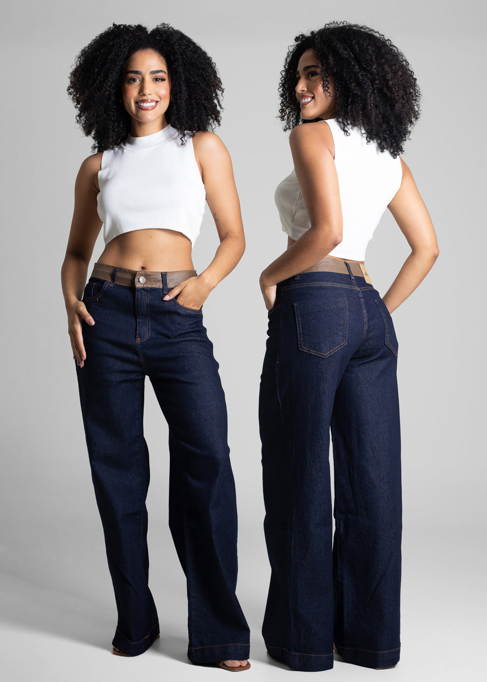 Calça Jeans Sawary Wide Leg Petit - 282668 AZUL