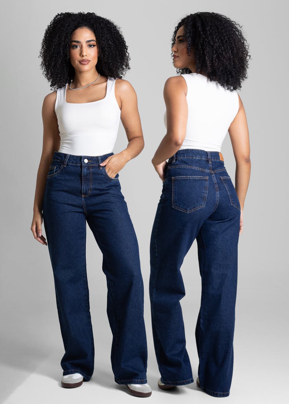 Calça Jeans Sawary Wide Leg Petit - 282670 AZUL