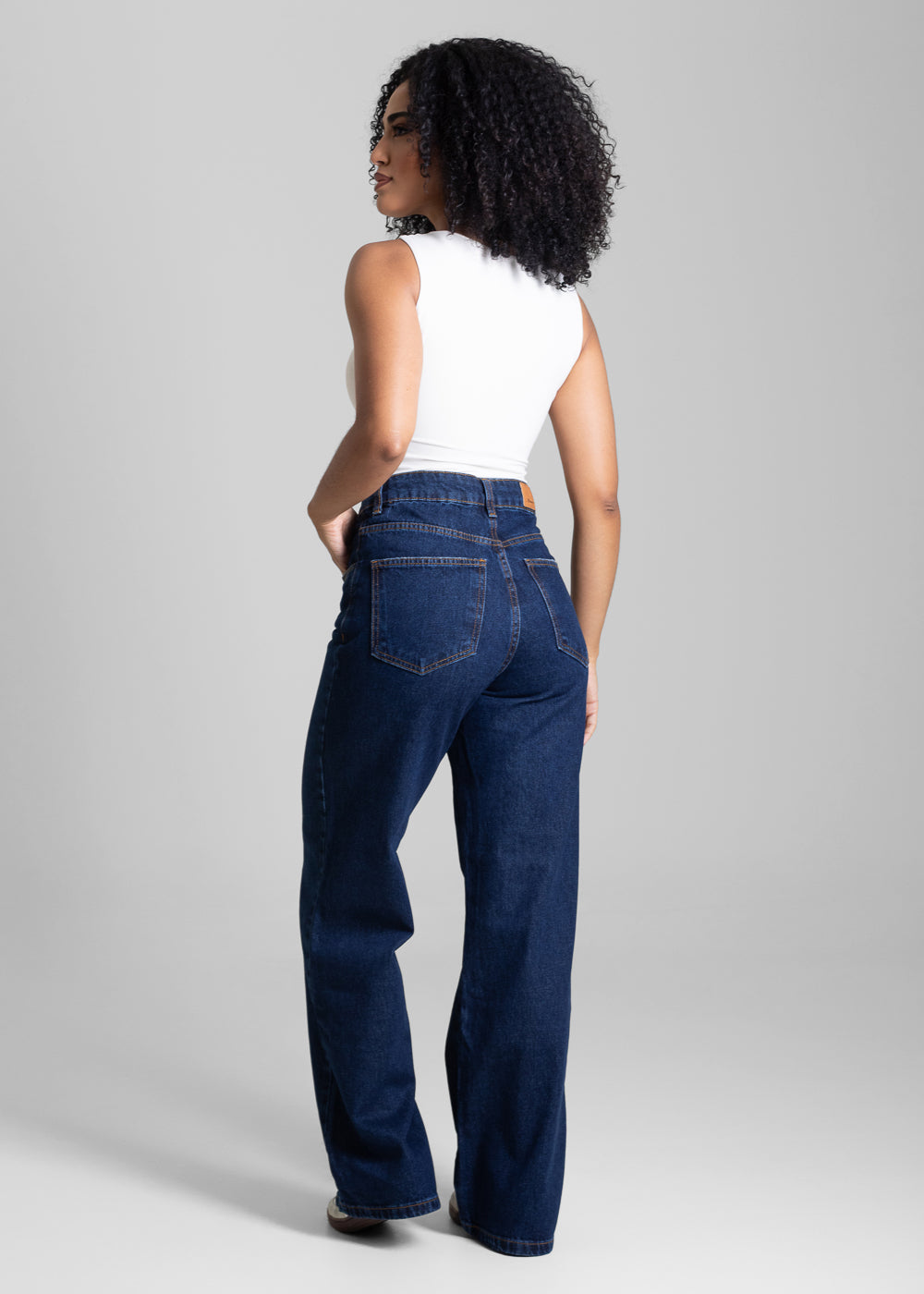 Calça Jeans Sawary Wide Leg Petit - 282670 AZUL