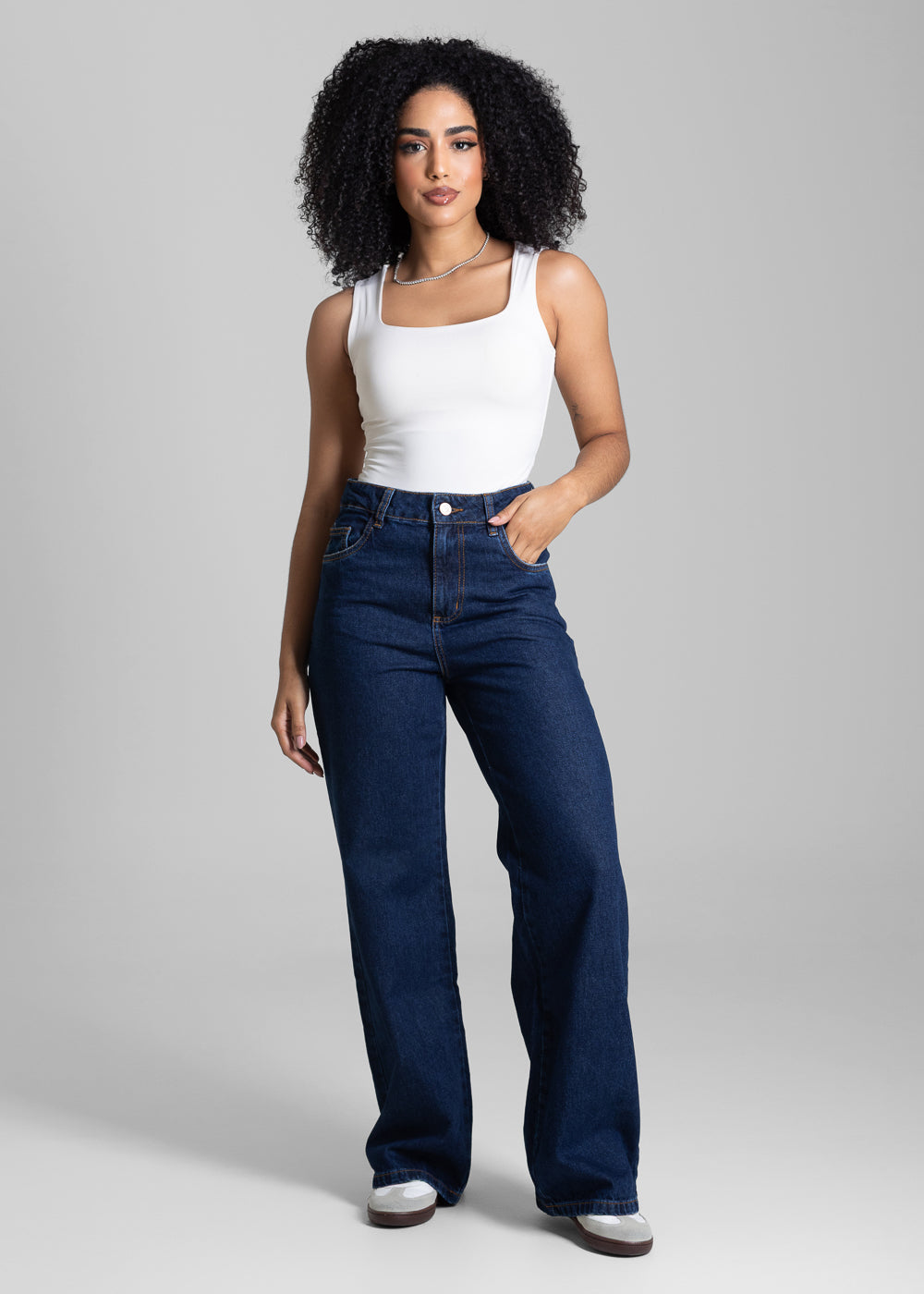 Calça Jeans Sawary Wide Leg Petit - 282670 AZUL