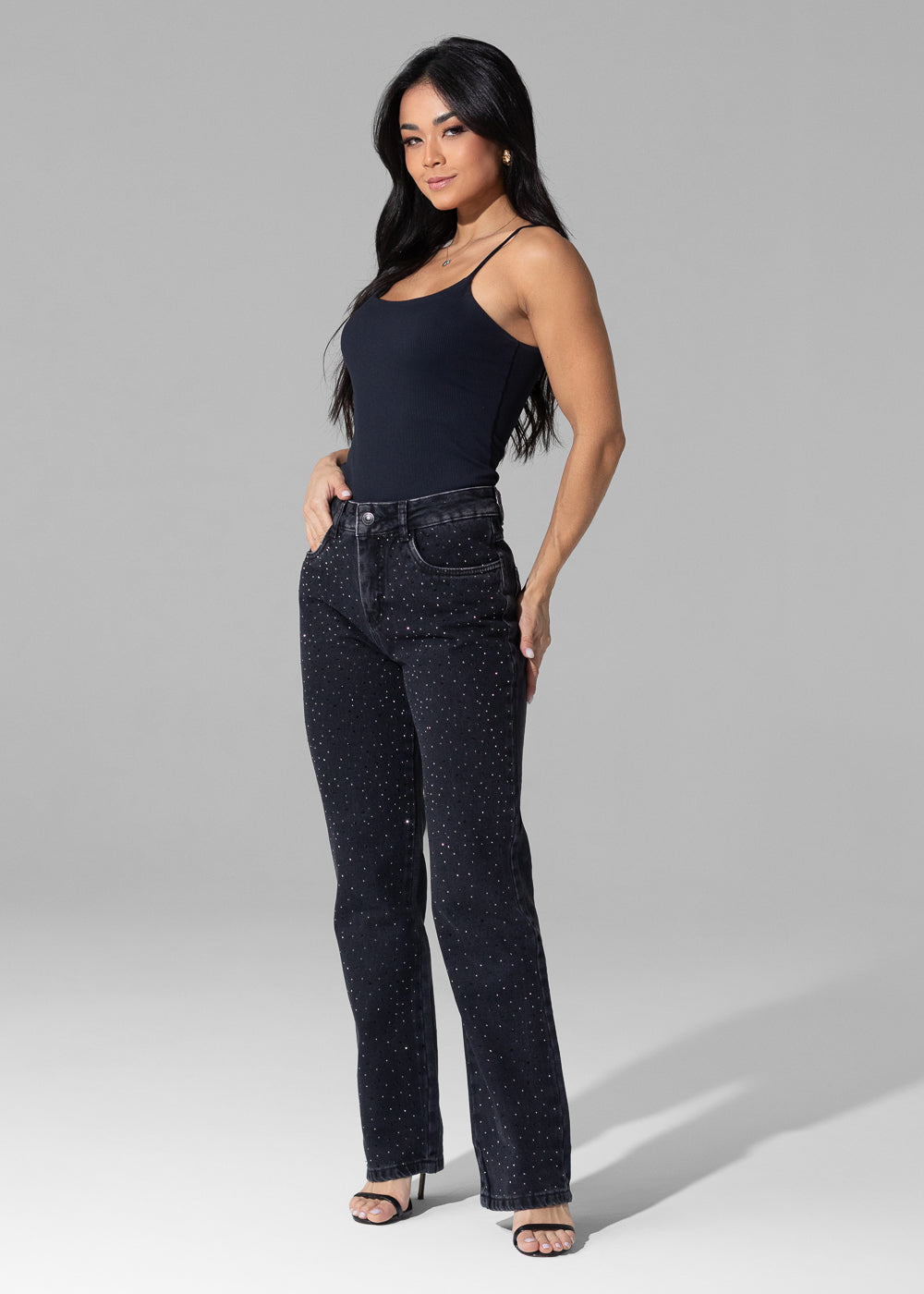 Calça Jeans Sawary Reta - 282673 PRETO