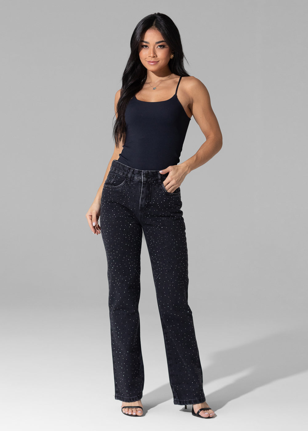 Calça Jeans Sawary Reta - 282673 PRETO