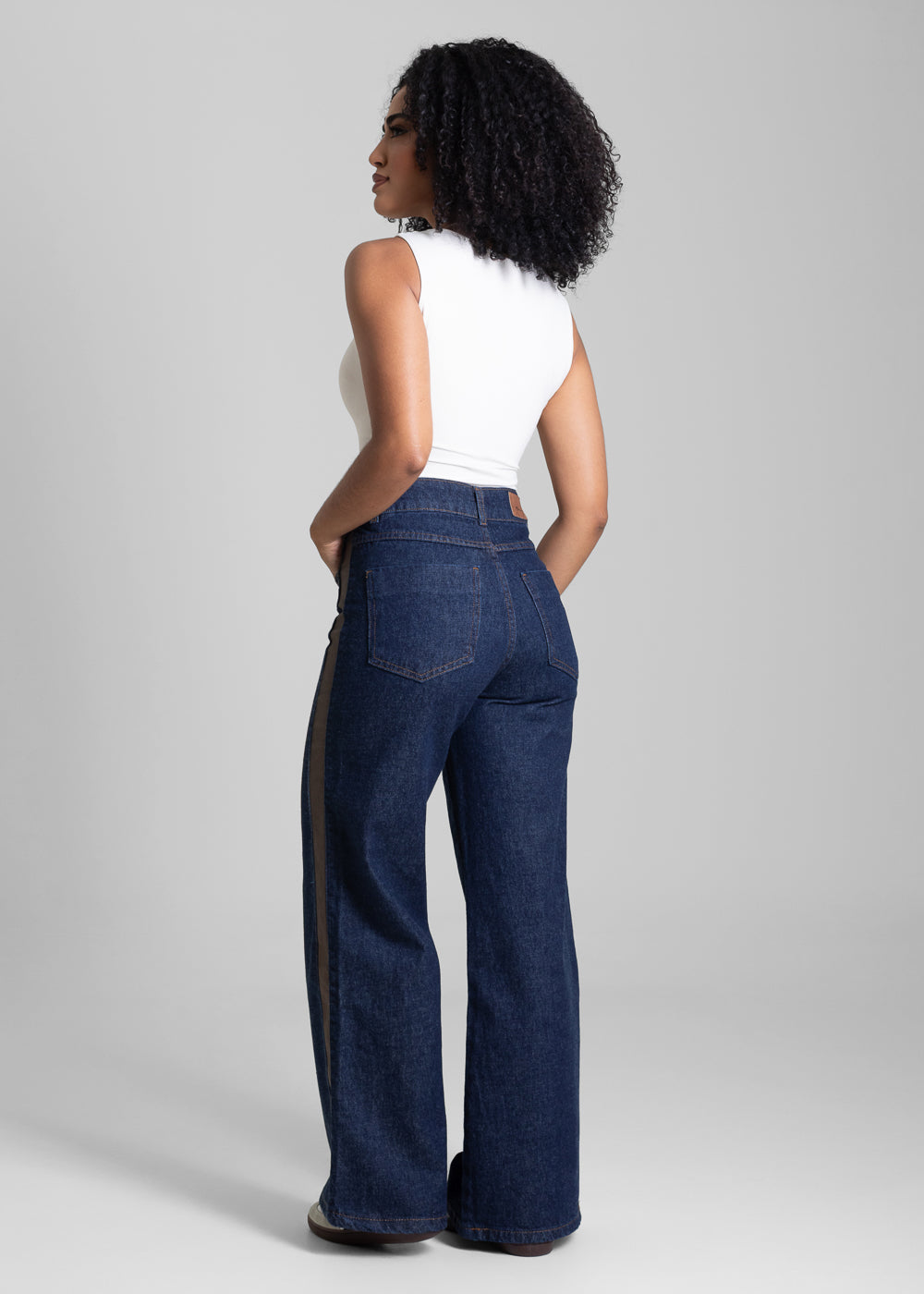 Calça Jeans Sawary Wide Leg Petit - 282680 AZUL
