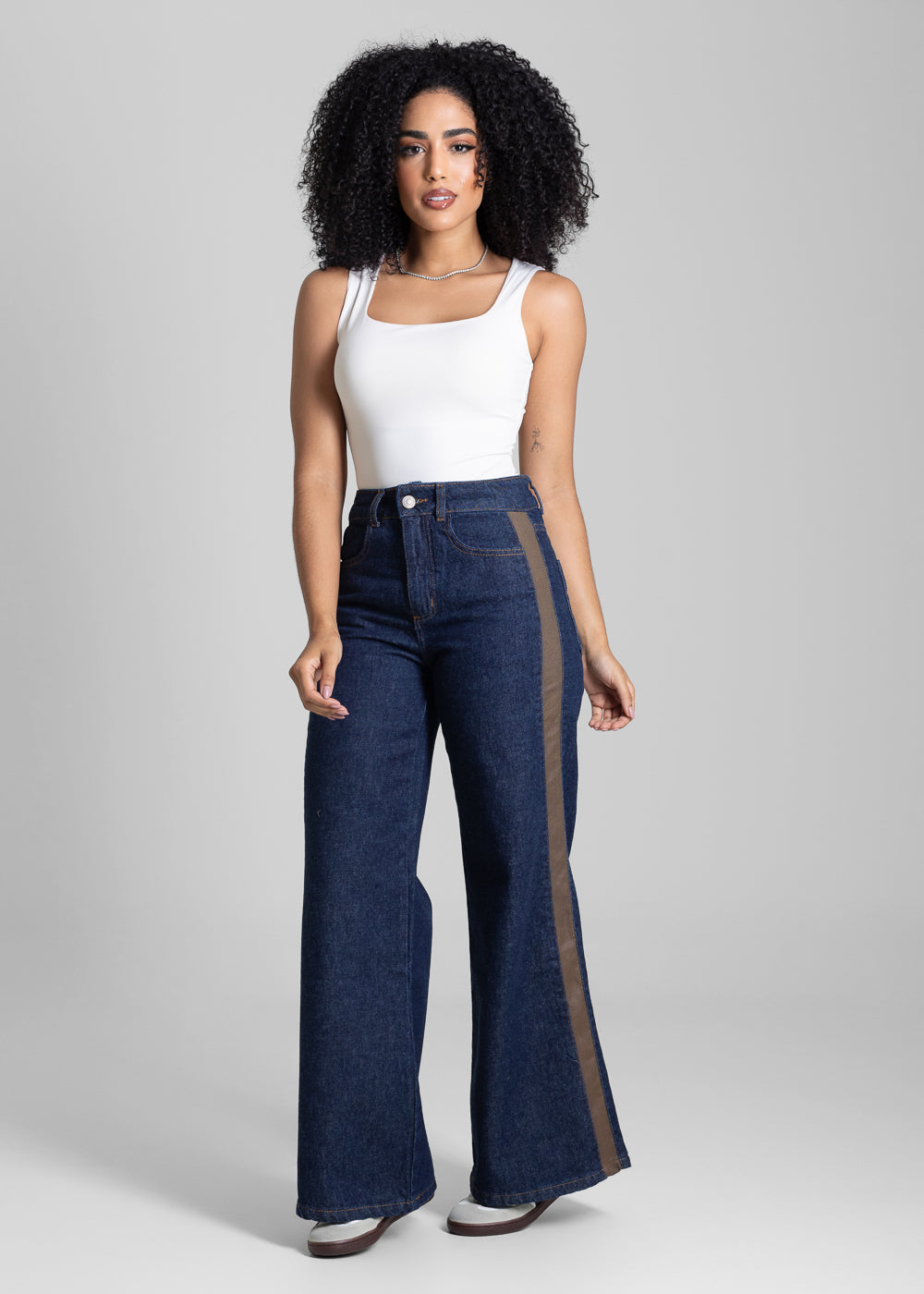 Calça Jeans Sawary Wide Leg Petit - 282680 AZUL