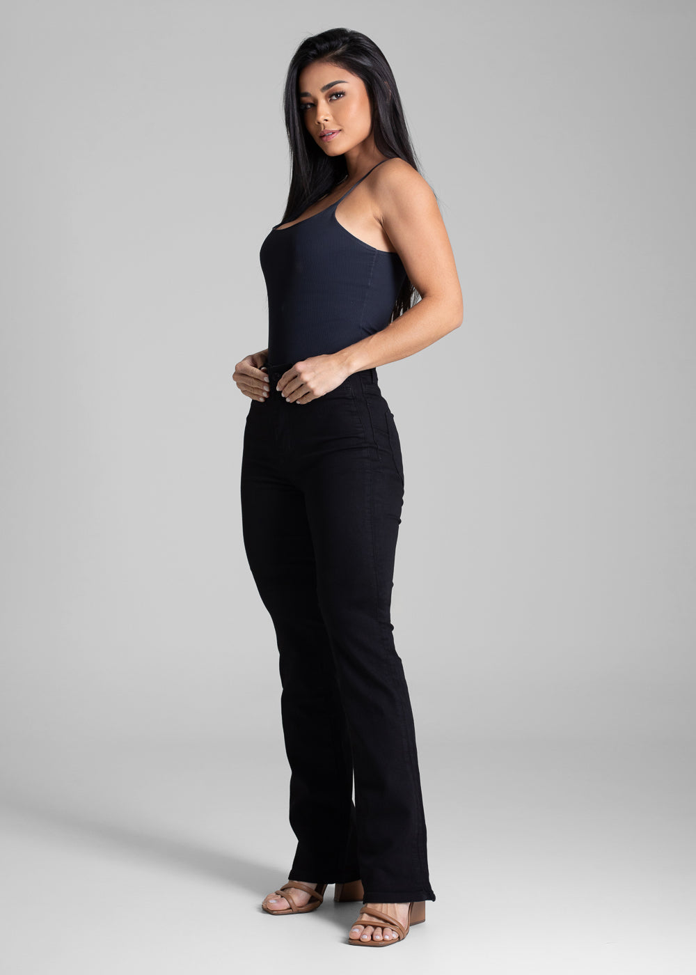 Calça Sarja Sawary Boot Cut - 282681 PRETO