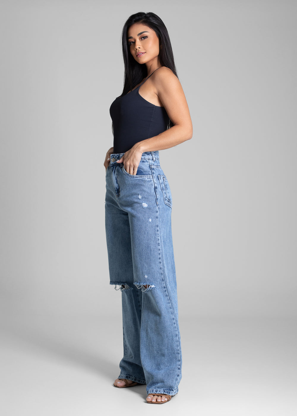 Calça Jeans Sawary Wide Leg - 282697 AZUL