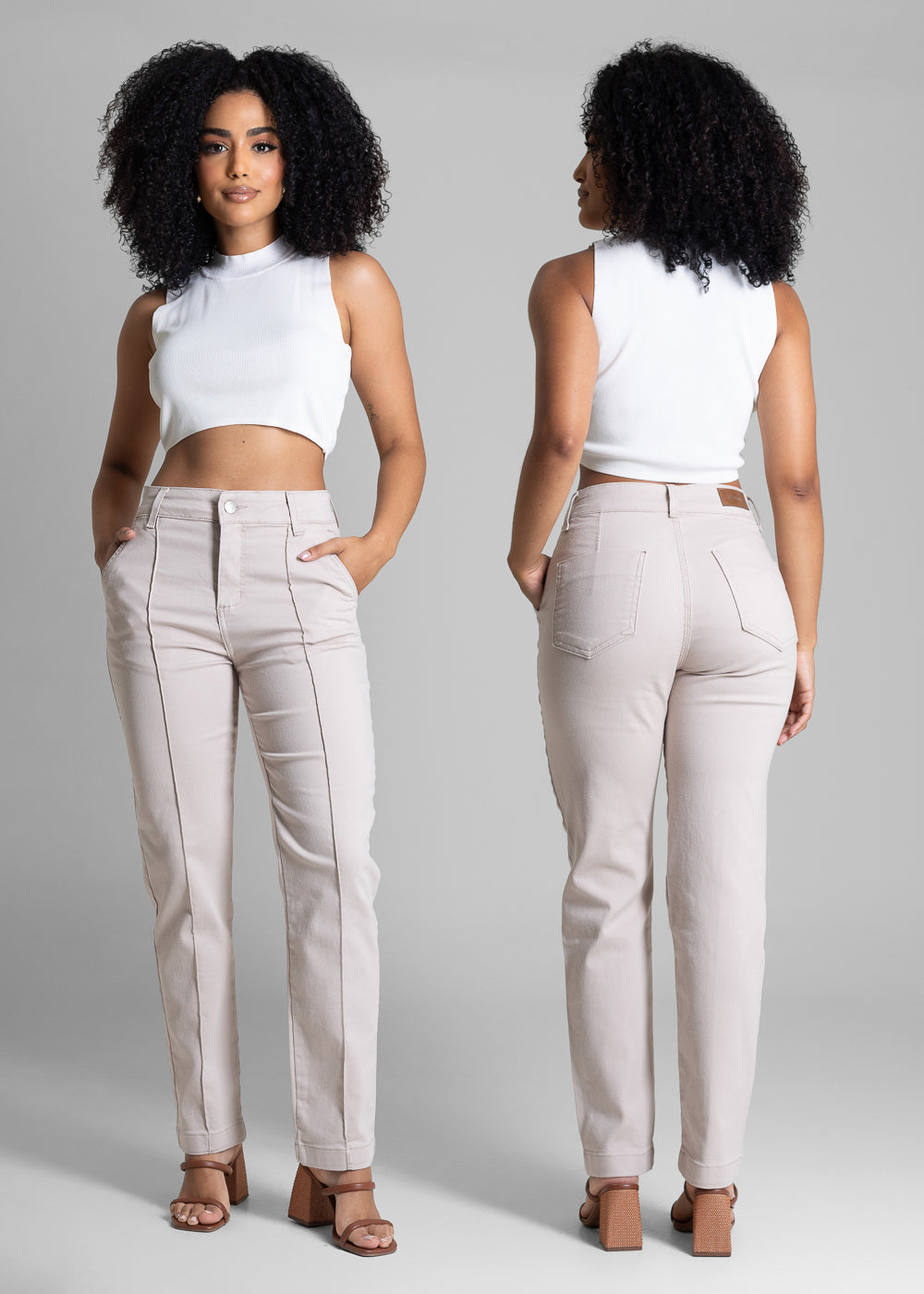 Calça Sarja Sawary Reta - 282705 BEGE
