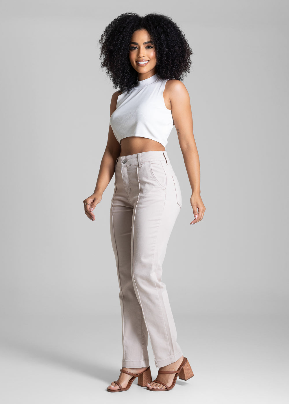 Calça Sarja Sawary Reta - 282705 BEGE