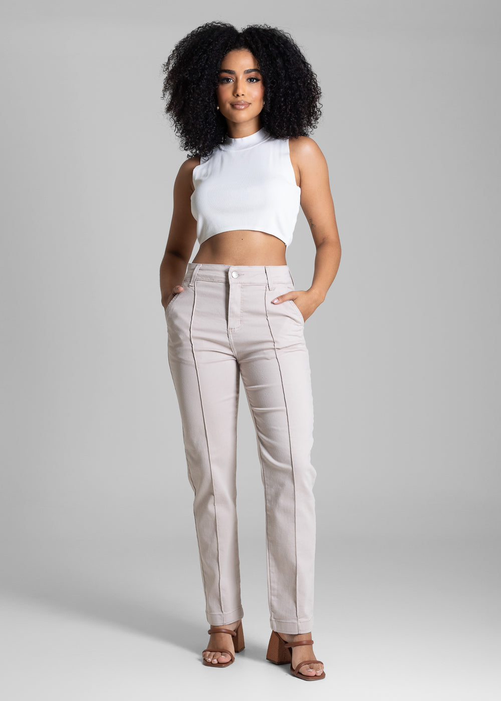 Calça Sarja Sawary Reta - 282705 BEGE