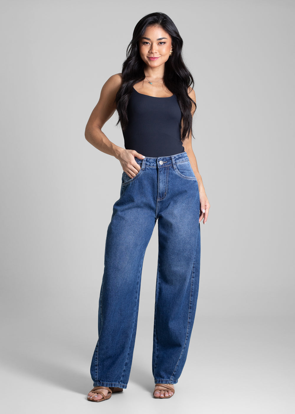 Calça Jeans Sawary Barrel - 282708 AZUL