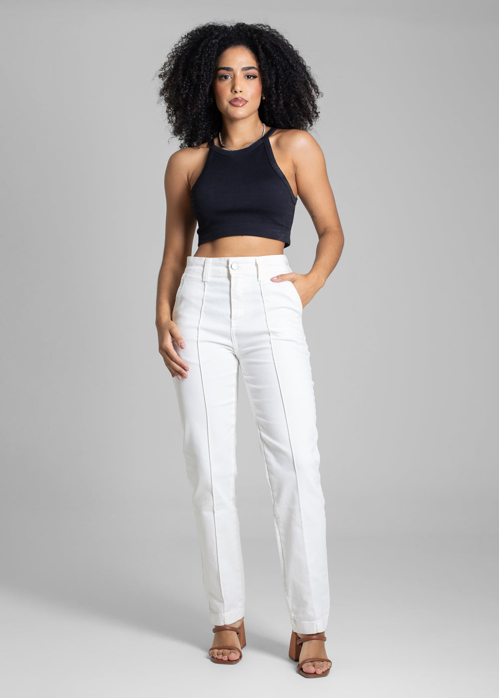 Calça Sarja Sawary Reta - 282713 OFF WHITE