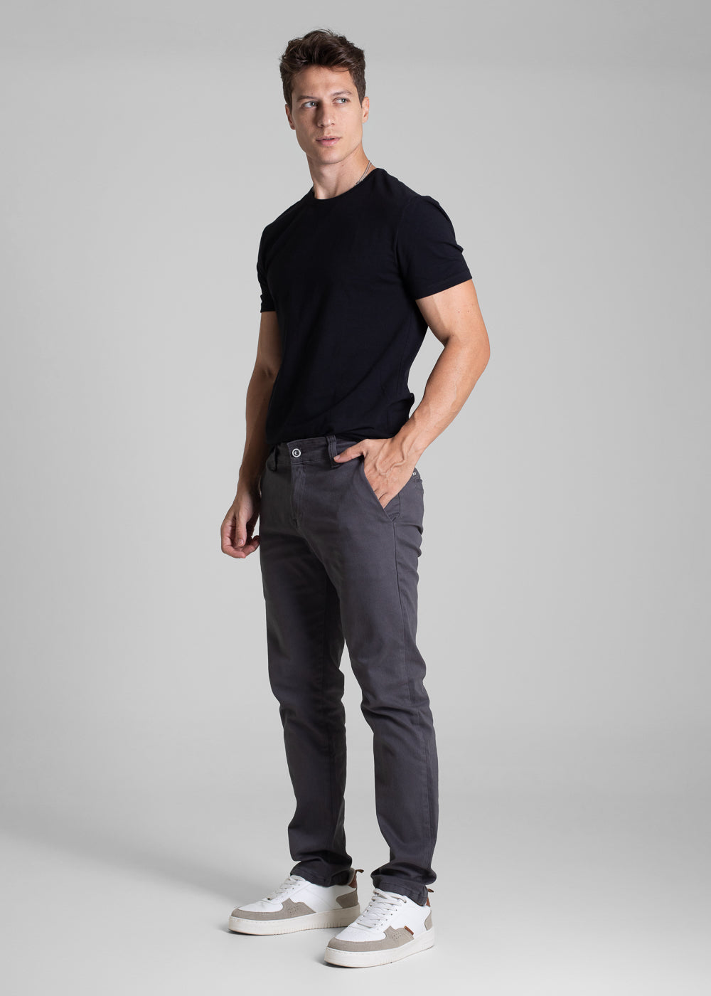 Calça Sarja Sawary Slim - 282737 CINZA