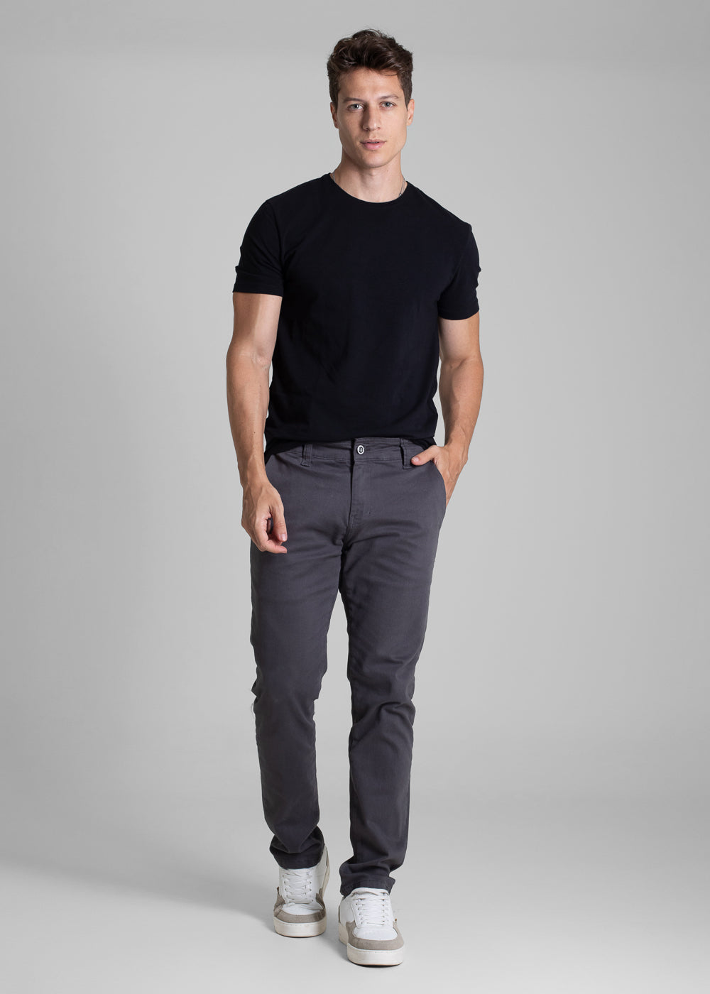 Calça Sarja Sawary Slim - 282737 CINZA